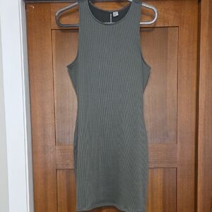 H&M Olive Green Ribbed Mini Dress